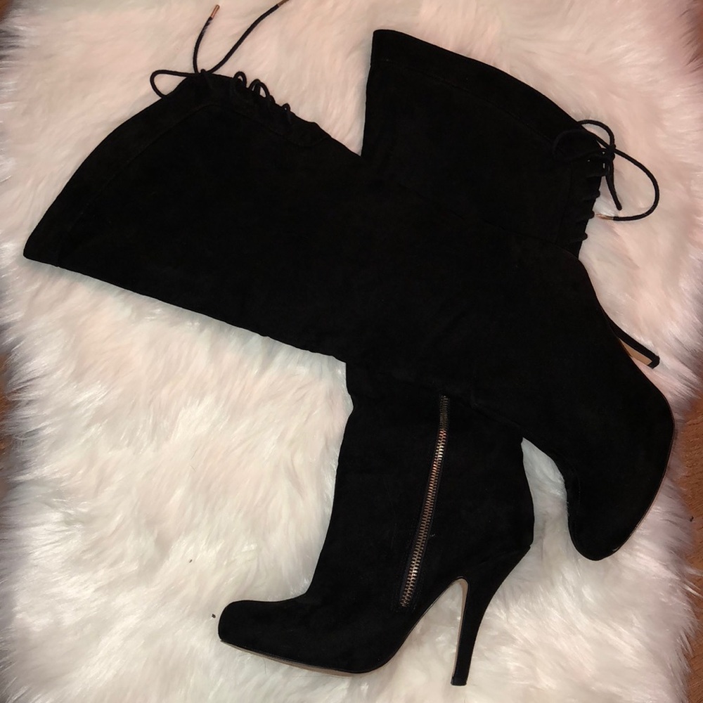 Call it Spring Knee-high black boots..